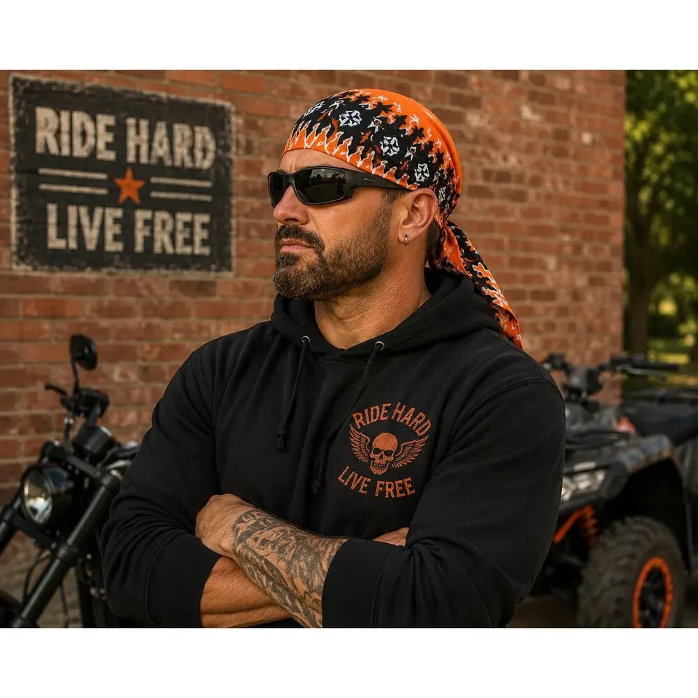 🎃🖤Halloween Flame 🔥Bandana Neck Gaiter Face Mask Head Wrap Do Rag
